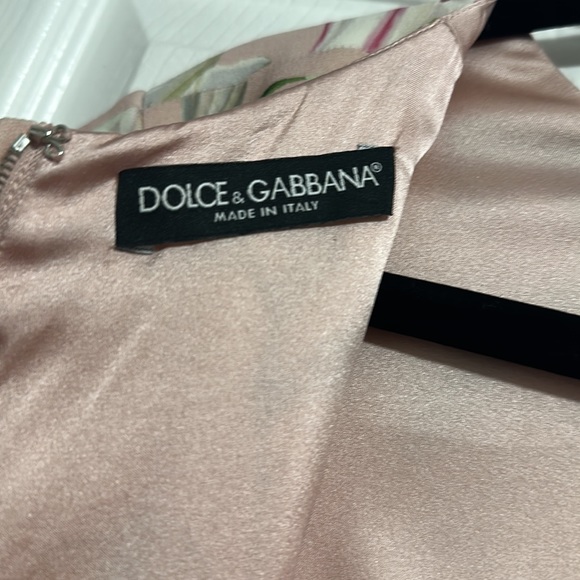 Dolce & Gabbana Light Pink Floral Midi Dress - Size 44 (US size 8) - Picture 7 of 10